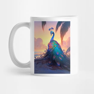 Beach Peacock Mug